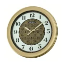 Seiko Zegar Ścienny Analogowy Okrągły Złoty Ornamentowy QXA859G