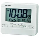 Seiko Zegar Biurkowy Cyfrowy Prostokątny Biały z Alarmem i Termometrem QHL086W