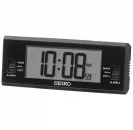 Seiko Zegar Biurkowy Cyfrowy Prostokątny Czarny z Alarmem i Termometrem QHL093K