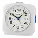 Seiko Zegar Biurkowy Analogowy Prostokątny Biały Podświetlany z Alarmem QHE194W