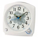 Seiko Zegar Biurkowy Analogowy Kwadratowy Biały Podświetlany z Alarmem QHP012W