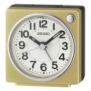 Seiko Zegar Biurkowy Analogowy Prostokątny Złoto-Czarny Podświetlany z Alarmem QHE196G