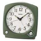Seiko Zegar Biurkowy Analogowy Kwadratowy Zielony Podświetlany z Alarmem QHP012M