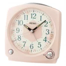 Seiko Zegar Biurkowy Analogowy Kwadratowy Różowy Podświetlany z Alarmem QHP012P