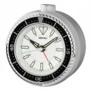 Seiko Zegar Biurkowy Analogowy Okrągły Szary z Alarmem QHE207S
