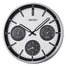 Seiko Zegar Ścienny Analogowy Okrągły Szary Termometr Higrometr QXA823S
