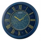 Seiko Zegar Ścienny Analogowy Okrągły Znaki Zodiaku Niebieski Podświetlany QHA013L