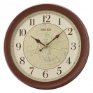Seiko Zegar Ścienny Analogowy Okrągły Brązowy Mapa Świata QXA709B