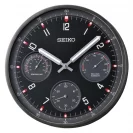 Seiko Zegar Ścienny Analogowy Okrągły Czarny Termometr Higrometr QXA823K