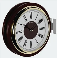 Seiko Zegar Ścienny Analogowy Dwustronny Brązowy z Uchwytem Montażowym do Ściany QXA871B