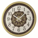 Seiko Zegar Ścienny Analogowy Okrągły Złoty Ornamentowy z Podświetleniem QXA870G
