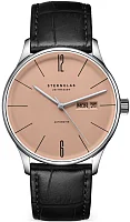 Sternglas Berlin Automatic Day-Date Beige Copper Dial Black Leather Strap S02-BE56-HE04
