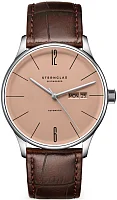 Sternglas Berlin Automatic Day-Date Copper Beige Dial Brown Leather Strap S02-BE56-HE05