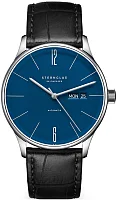 Sternglas Berlin Automatic Day-Date Midnight Blue Dial Black Leather Strap S02-BE06-HE04
