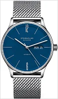 Sternglas Berlin Automatic Day-Date Midnight Blue Dial Milanaise Silver Bracelet S02-BE06-MI04