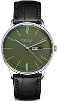 Sternglas Berlin Quartz Day-Date Olive Green Dial Black Strap S01-BE08-HE04