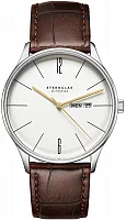 Sternglas Berlin Quartz Day-Date Metro Silver Brown Bracelet S01-BE10-HE05