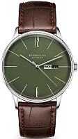 Sternglas Berlin Quartz Day-Date Olive Green Dial Brown Strap S01-BE08-HE05