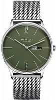 Sternglas Berlin Quartz Day-Date Olive Green Dial Mesh S01-BE08-MI04