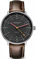 Sternglas Hamburg Automatic Date Neugraphit Brown Leather Strap S02-HH39-BR03