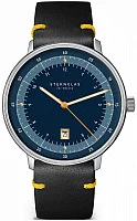 Sternglas Hamburg Edition 1911 Quartz Date Blue Dial Black Leather Strap S01-HHT06-VI22
