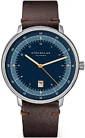 Sternglas Hamburg Edition 1911 Quartz Date Blue Dial Brown Leather Strap S01-HHT06-VI11