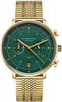 Sternglas Hamburg Mecha-Quartz Chrono Date Green Dial SuperSlim Bracelet S01-HCV22-ME09