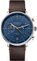 Sternglas Hamburg Mecha-Quartz Chrono Edition Kuste Date Dark Blue Dial Brown Mocha Strap S01-HC06-VI11