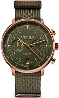 Sternglas Hamburg Mecha-Quartz Chrono Date Green Dial NATO S01-HC35-FI05
