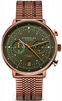 Sternglas Hamburg Mecha-Quartz Chrono Date Green Dial SuperSlim Bracelet S01-HC35-ME10