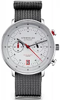Sternglas Hamburg Mecha-Chrono Date Silver Dial NATO S01-HC10-FI04