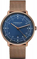 Sternglas Hamburg Quartz Date Dark Blue Bronze PVD Mesh S01-HH27-MI11
