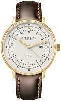 Sternglas Hamburg Solar Date Sepia Dial Gold PVD S01-HS14-BR01