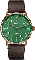Sternglas Lumatik Automatic Date Green Dial Mocha Leather Strap Edition Bronze S02-LMR19-VI17
