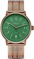 Sternglas Lumatik Automatic Date Green Dial SuperSlim Bracelet Edition Bronze S02-LMR19-ME10