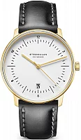 Sternglas Naos Edition Heritage White Dial Black Leather Strap S01-NAE02-BR04