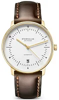 Sternglas Naos Edition Heritage Automatic White Dial Brown Leather Strap S02-NAE02-BR01