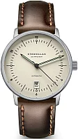Sternglas Naos Pro Automatic Date Alabaster Dial Bridle Dark Brown Strap S02-NP26-BR03