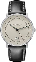 Sternglas Naos Quartz Big Date Black Leather Strap S01-NAG26-BR02