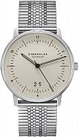 Sternglas Naos Quartz Big Date Silver Mesh Bracelet S01-NAG26-ME08
