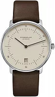 Sternglas Naos Quartz Date Light Brown Dial Brown Strap S01-NA38-PR04