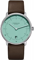 Sternglas Naos Quartz Date Turquoise Dial Brown Strap S01-NA37-PR04