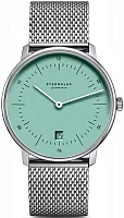 Sternglas Naos Quartz Date Turquoise Dial Mesh S01-NA37-MI04