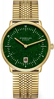 Sternglas Naos Quartz Edition Aventurine Green SuperSlim Bracelet Yellow Gold PVD S01-NAN41-ME09
