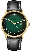 Sternglas Naos Solar Date Green Dial Black Leather Strap S01-NS22-BR04