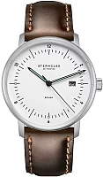 Sternglas Naos Solar Date White Dial Black Leather Strap S01-NS01-BR03