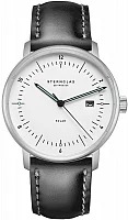 Sternglas Naos Solar Date White Dial Black Leather Strap S01-NS01-BR02