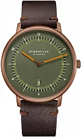 Sternglas Naos XL Edition 1905 Green Dial Brown Leather Strap S01-NXT35-VI17