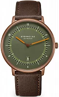 Sternglas Naos XL Edition 1905 Green Dial Brown Leather Strap S01-NXT35-MO27