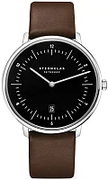 Sternglas Naos XL Quartz Date Black Dial Brown Strap S01-NX53-PR04